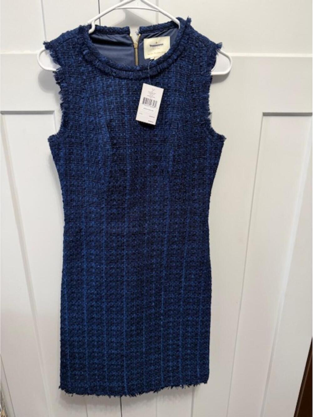 NWT Kate Spade Navy blue sleeveless tweed Sicily dress size 4